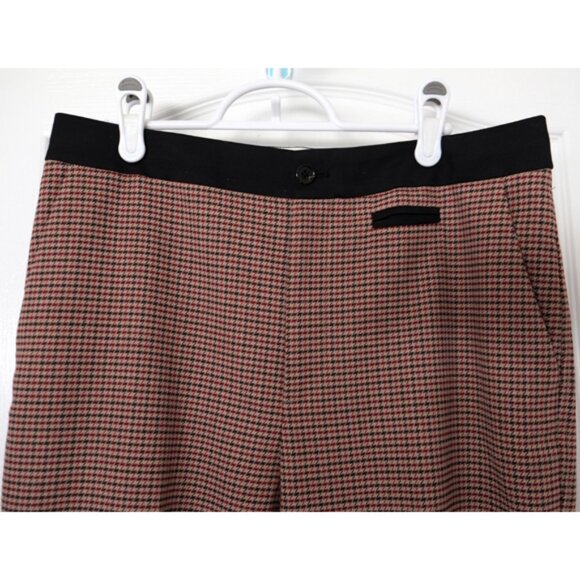 Grey Jason Wu red, black, grey houndstooth ankle grazer pants - Picture 3 of 9